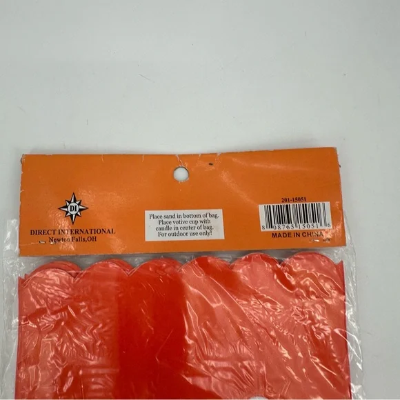 3/$15 Halloween Luminaria Bags Orange Jack-o-Lantern Cutout Sealed 4-Pack READ - Picture 5 of 10
